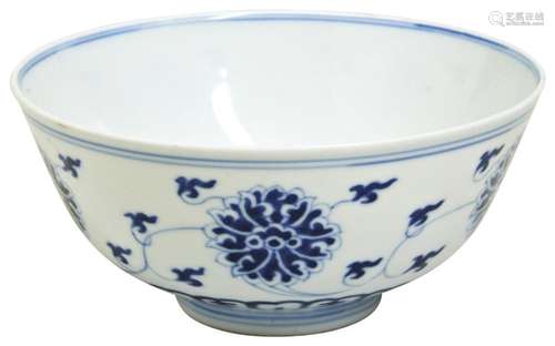 A CHINESE BLUE AND WHITE ‘LOTUS’ BOWL, GUANGXU SIX CHARACTER...