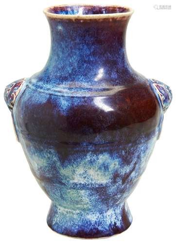 A CHINESE FLAMBE VASE QIANLONG MARK, 19TH / 20TH CENTURY the...