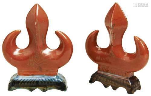 TWO CHINESE IRON-RED BRUSH RESTS QING DYNASTY, 18TH / 19TH C...