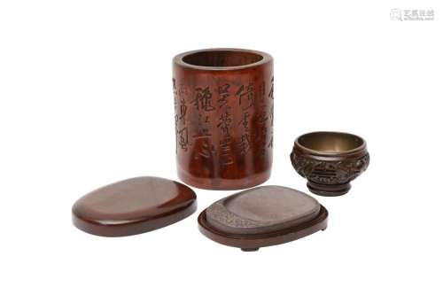 A GROUP OF CHINESE SCHOLAR'S OBJECTS 清 文房之物一組