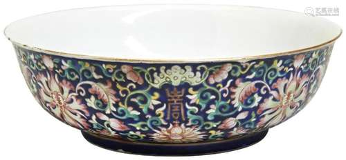 RARE CHINESE IMPERIAL PORCELAIN LARGE, DEEP FAMILLE ROSE ENA...