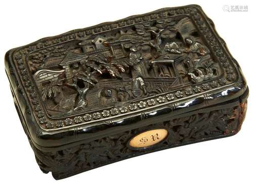 A CHINESE TORTOISESHELL SNUFF-BOX QING DYNASTY, CIRCA 1850 t...