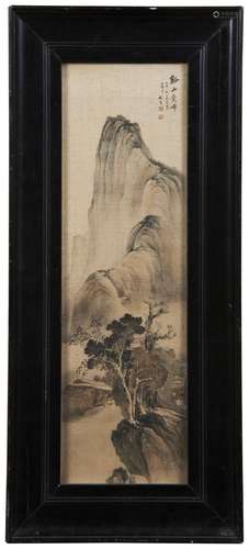 WENCHAO (1795) A LANDSCAPE PAINTING ON SILK OF AUTUMN SEASON...