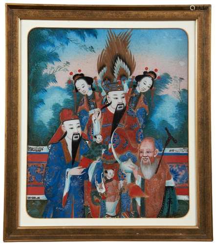 A CHINESE REVERSE GLASS PAINTING QING DYNASTY, 19TH CENTURY ...