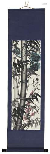 UNKNOWN ARTIST A HANGING SCROLL PAINTING OF ‘THREE WINTER FR...