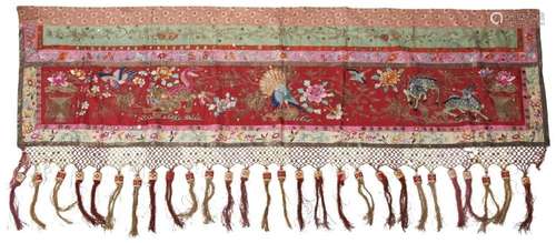 A STRAITS EMBROIDERED SILK SHAWL QING DYNASTY, 19TH CENTURY ...