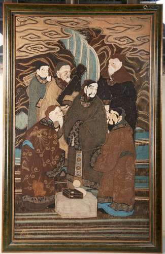 A LARGE AND IMPRESSIVE TAPESTRY PANEL QING DYNASTY, 19TH CEN...