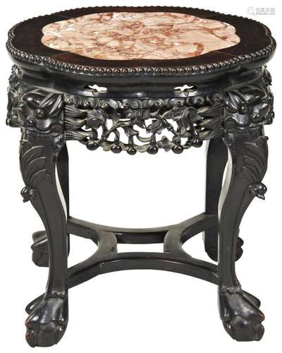 A CHINESE CARVED HARDWOOD STAND QING DYNASTY, 19TH CENTURY t...