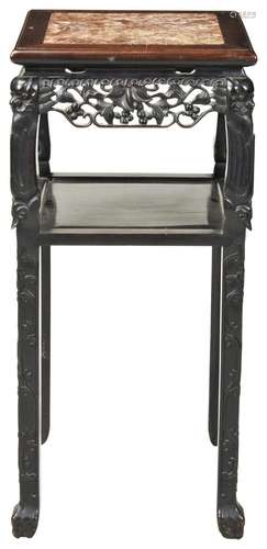 A CHINESE CARVED HARDWOOD STAND QING DYNASTY, 19TH CENTURY t...