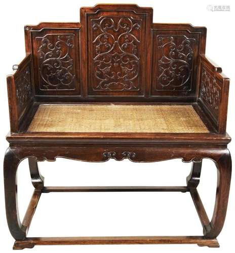 IMPRESSIVE HUANGHUALI THRONE CHAIR QING DYNASTY, 18TH CENTUR...