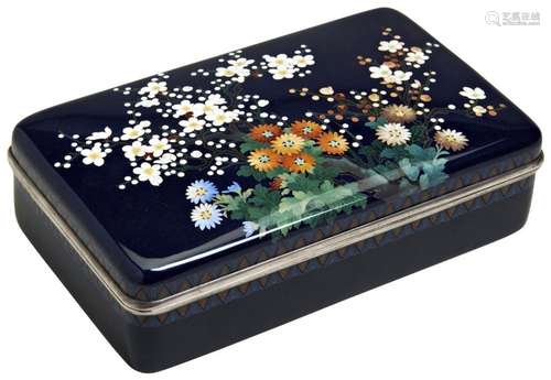 A FINE JAPANESE CLOISONNE BOX AND COVER MARK OF ANDO WORKSHO...