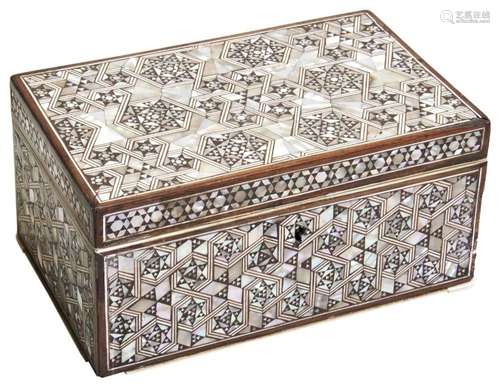 AN OTTOMAN MOTHER OF PEARL INLAID BOX TURKEY, 19TH CENTURY t...