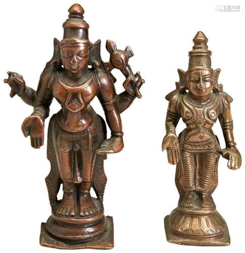 TWO BRONZE FIGURES OF KRISHNA INDIA, 18TH / 19TH CENTURY 12c...