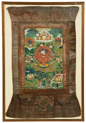 A PAINTED TIBETAN THANGKA OF GANESH  18TH / 19TH CENTURY dis...