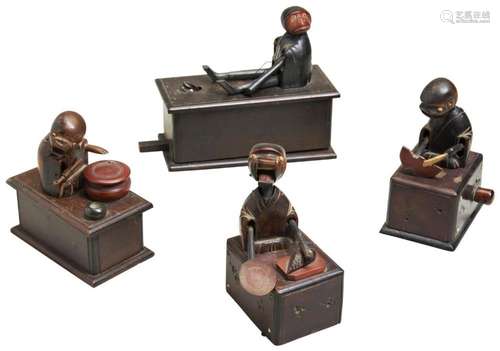 A GROUP OF FOUR JAPANESE KOBE TOYS  MEIJI PERIOD (1868-1912)...