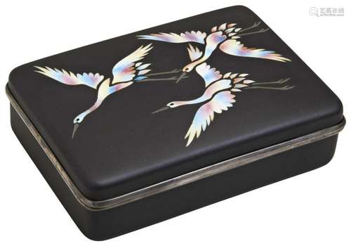 RARE JAPANESE CLOISONNE BOX AND COVER MARK OF ANDO WORKSHOPS...