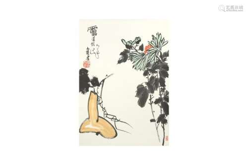 AFTER PAN TIANSHOU 潘天壽 (1897 - 1971) Gourd and chrysanthe...