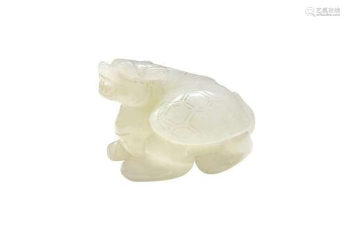A CHINESE PALE-CELADON JADE CARVING OF A LONGGUI 二十世紀 青...