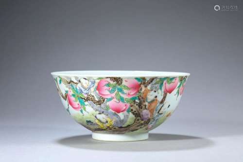 A FAMILLE-ROSE BOWL.MARK OF QIANLONG