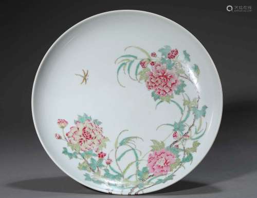 A FAMILLE-ROSE DISH.MARK OF YONGZHENG