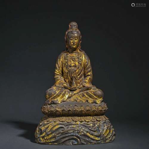 A GILT-BRONZE FIGURE OF GUANYIN