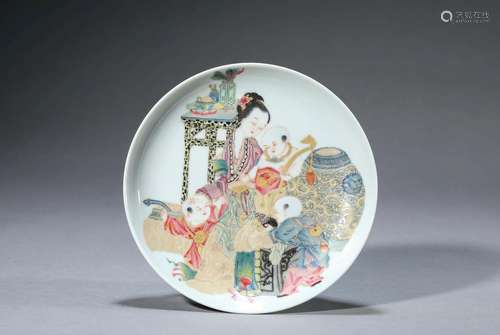 A FAMILLE-ROSE DISH.MARK OF YONGZHENG