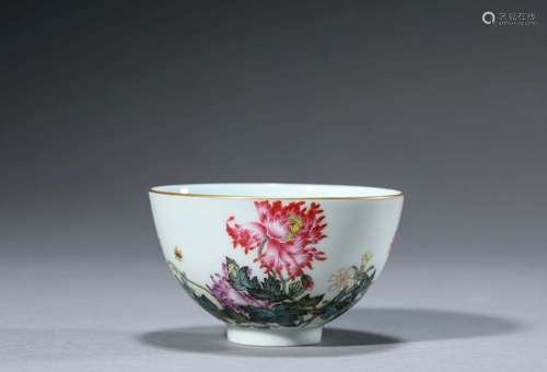 AN ENAMELED BOWL.MARK OF YONGZHENG