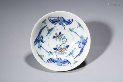 A DOUCAI DISH.MARK OF YONGZHENG