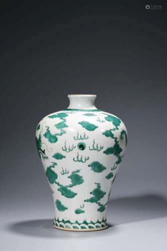 A GREEN-GLAZED 'DRAGON' MEIPING.MARK OF QIANLONG