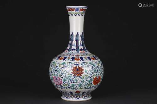 A DOUCAI VASE.MARK OF QIANLONG