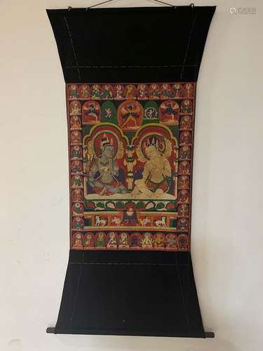 A THANGKA OF TWO BUDDHAS