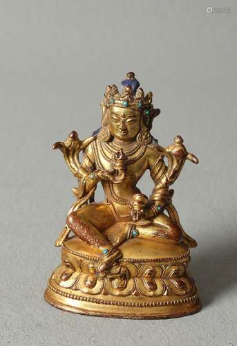 A GILT-BRONZE FIGURE OF VAJRASATTVA