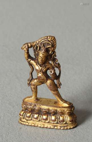 A BRONZE FIGURE OF MAHAKALA