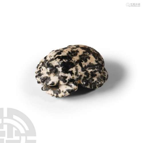 Egyptian Speckled Diorite Funerary Scarab