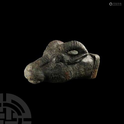 Parthian Bronze Attachment in the Form of a Gazelle's He...