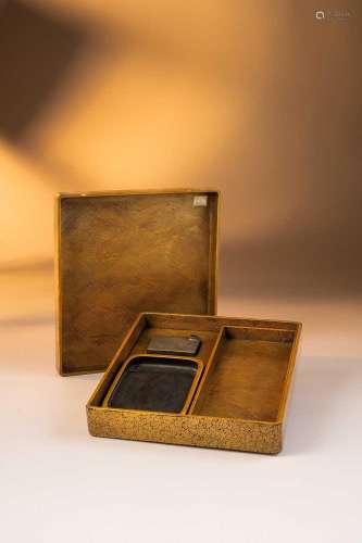 A JAPANESE GOLD LACQUER SUZURIBAKO (WRITING BOX AND COVER)ME...