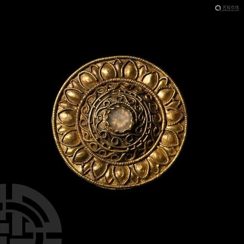 Eastern Greek Gold Turretted Brooch