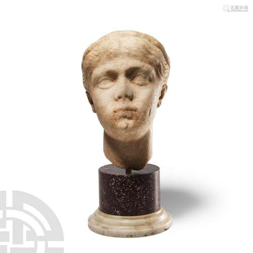 Roman Marble Head of a Woman