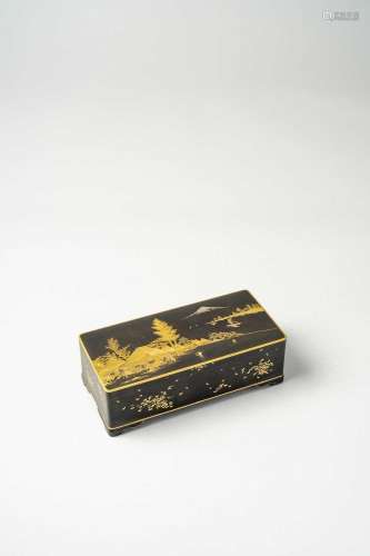 A FINE AND UNUSUAL INLAID IRON BOX AND COVER BY THE KOMAI CO...