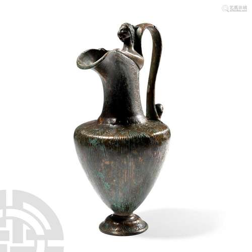 Roman Bronze Oinochoe with Lion Protome