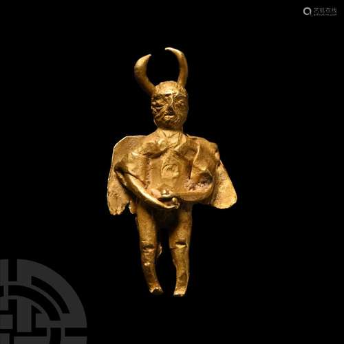 Roman Gold Miniature God Pendant