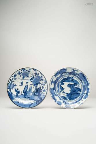 TWO JAPANESE BLUE AND WHITE DISHES EDO PERIOD, 17TH CENTURY ...