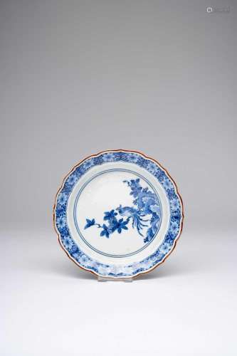 A JAPANESE BLUE AND WHITE KAKIEMON-STYLE DISH EDO PERIOD, C....