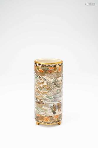 A JAPANESE CYLINDRICAL VASE BY MEIZAN MEIJI ERA, 19TH CENTUR...