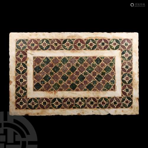 Byzantine Cosmatesque Marble Mosaic Panel