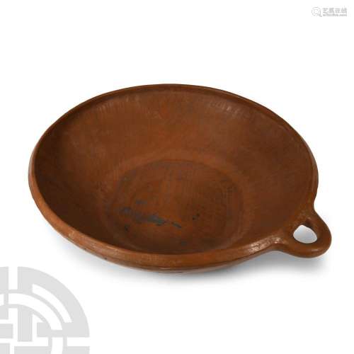 Large Western Asiatic Terracotta Bowl with Loop Handle