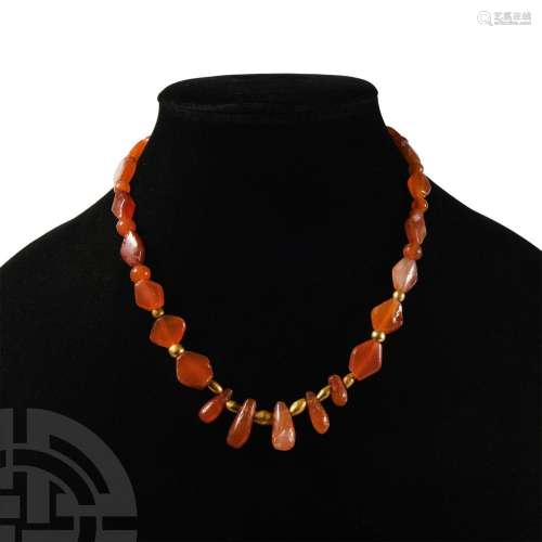 Western Asiatic Gold and Carnelian Bead Necklace