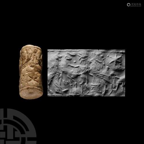 Sumerian Limestone Cylinder Seal