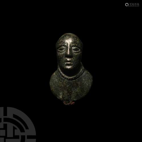 Iron Age Celtic Bronze Bust of a Bound Captive