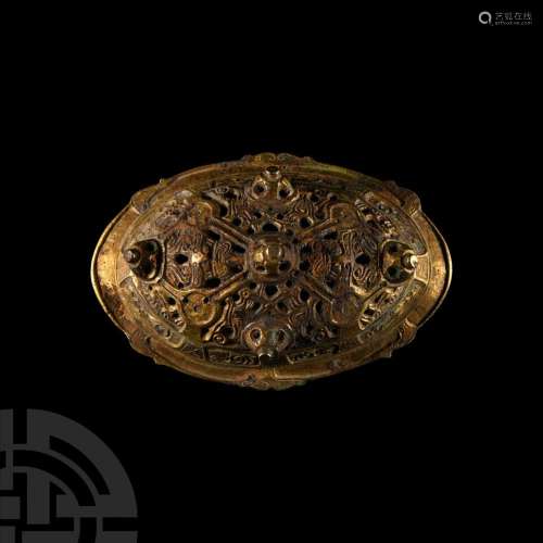 Scandinavian Viking Gilt Bronze Tortoise Brooch